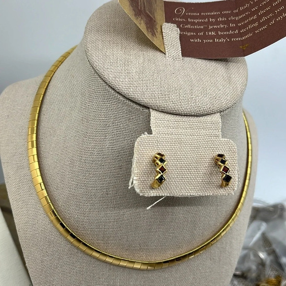 Vintage Veronese Collection 18K Bonded Sterling Silver Necklace & Earring Set - Picture 8 of 14